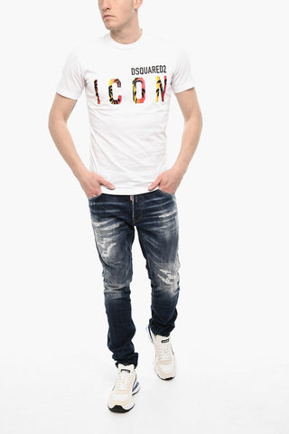 T-shirt Girocollo ICON In Cotone con Stampa