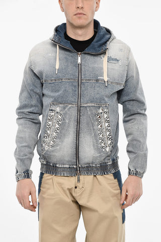 Vintage Effect Denim Jaket with Jewels