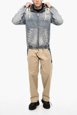 Vintage Effect Denim Jaket with Jewels