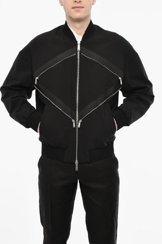 Linen Blend Bomber With Zip Detail