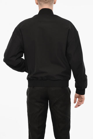 Linen Blend Bomber With Zip Detail