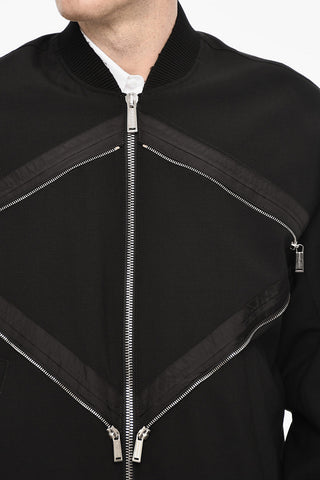 Linen Blend Bomber With Zip Detail