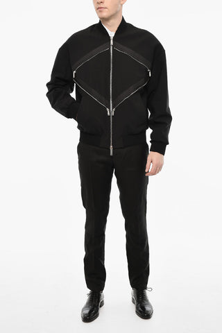 Linen Blend Bomber With Zip Detail