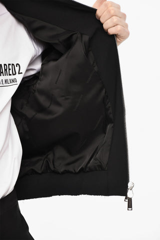 Linen Blend Bomber With Zip Detail
