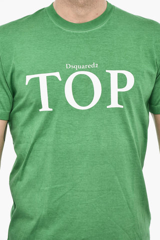 T-shirt Girocollo Con Stampa Frontale