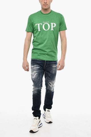 Rundhals-T-Shirt mit Frontprint