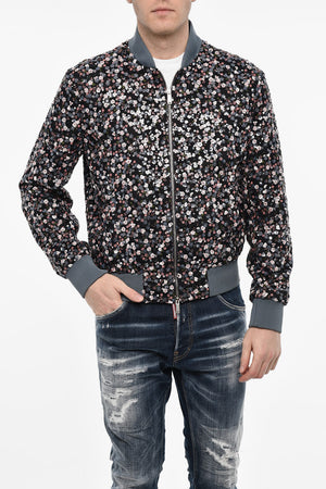 Bomber Leggero in Paillettes con Chiusura Zip 