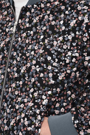 Bomber Leggero in Paillettes con Chiusura Zip 