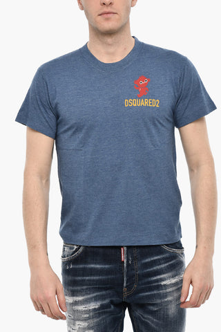 Cotton Blend  Crew-neck T-shirt with Print