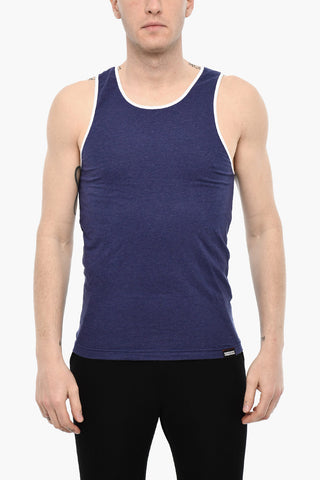 Cotton Underwear Tank Top With Contrasting Trim