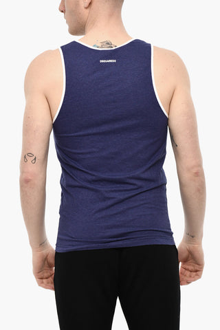 Cotton Underwear Tank Top With Contrasting Trim