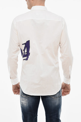 Cotton Printed Shirt with Classic Collar