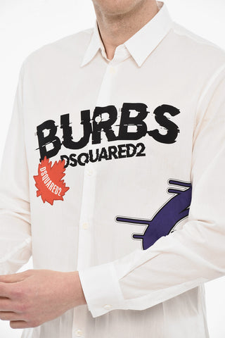 Cotton Printed Shirt with Classic Collar