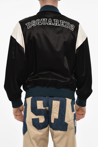 Giubbotto in Satin Con Colletto in Velour