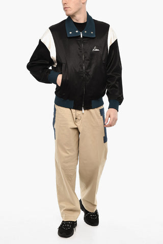 Giubbotto in Satin Con Colletto in Velour
