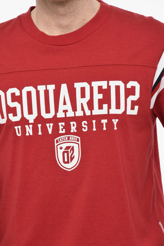T-Shirt Varsity Fit D2 UNIVERSITY with Tape Detail