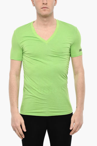 T-shirt Scollo a V Underwear Con Stampa Logo