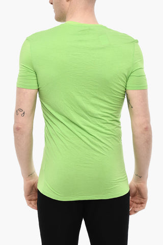 V-Neck Underwear T-shirt with Logo Print