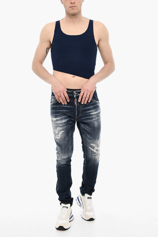 Asymmetrical Cut Knitted Cropped Top
