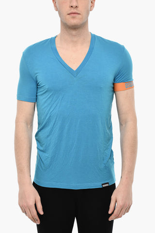 T-shirt scollo a V Underwear in Cotone