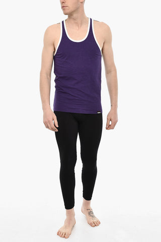 Cotton Underwear Tank Top With Contrasting Trim