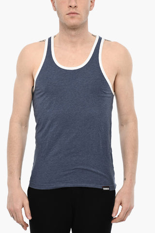 Cotton Underwear Tank Top With Contrasting Trim