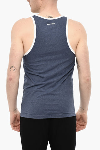Cotton Underwear Tank Top With Contrasting Trim