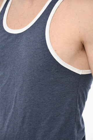 Cotton Underwear Tank Top With Contrasting Trim
