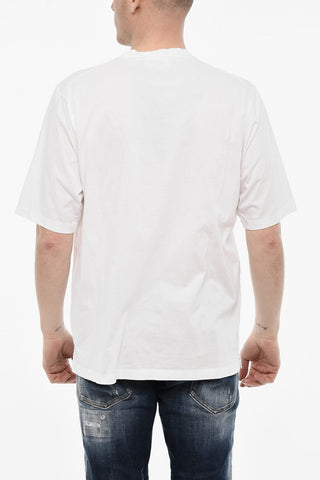Baumwoll-T-Shirt mit Rundhalsausschnitt und Frontprint