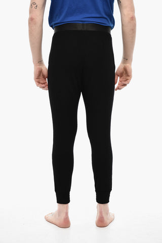 Solid Color Nightwear Pants with Logoed Band