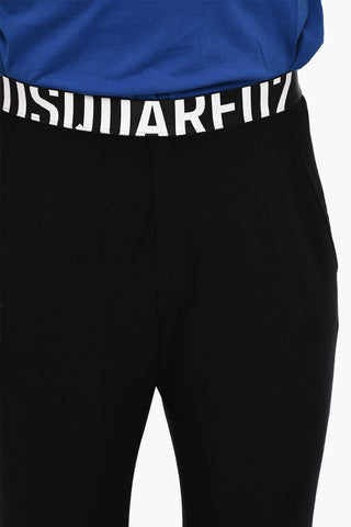 Solid Color Nightwear Pants with Logoed Band