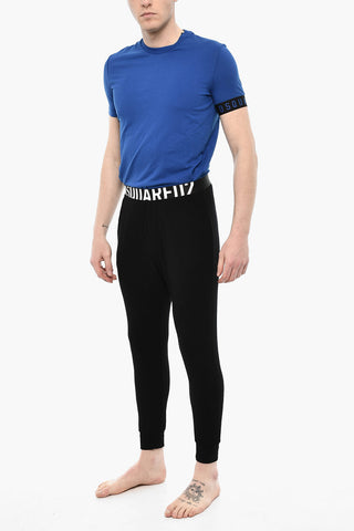 Solid Color Nightwear Pants with Logoed Band