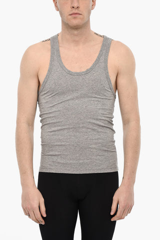 Tank Top Underwear in Cotone a Tinta Unita