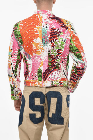 Multicolor Print Denim Jacket