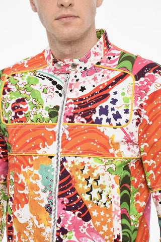Giubbotto In Jeans Con Stampa Multicolor