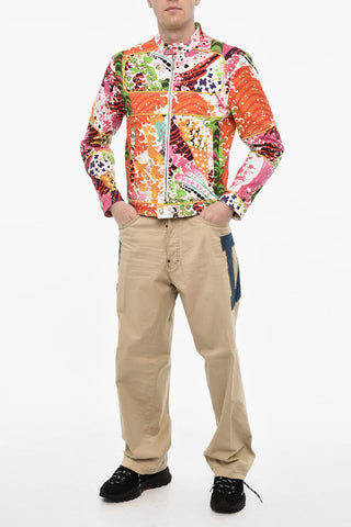 Multicolor Print Denim Jacket