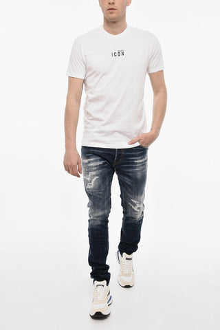 T-shirt Girocollo ICON In Cotone con Stampa