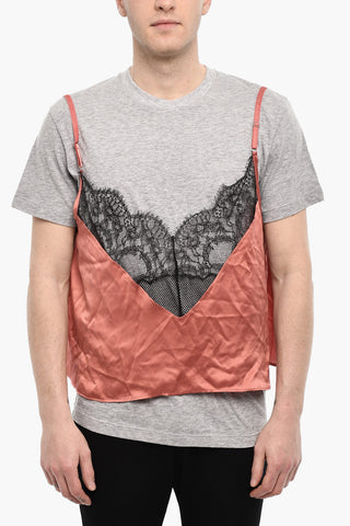 Crew-Neck Underwear T-shirt with Satin Detail