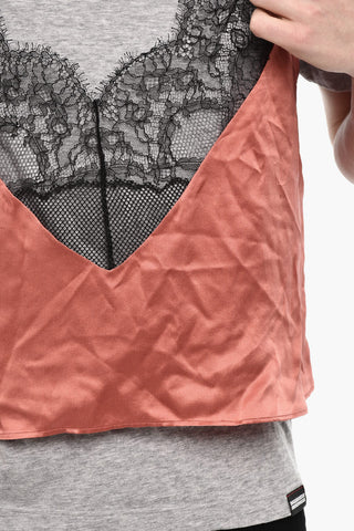 Crew-Neck Underwear T-shirt with Satin Detail