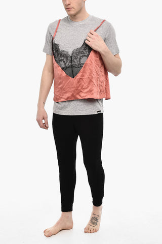Crew-Neck Underwear T-shirt with Satin Detail