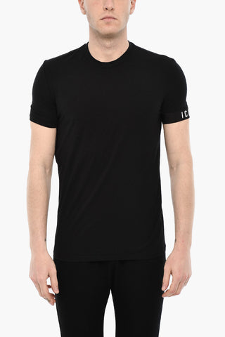 Solid Color Underwear Crew-neck T-shirt with Logo Band