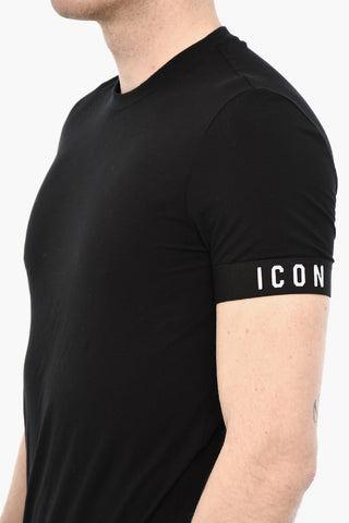 Solid Color Underwear Crew-neck T-shirt with Logo Band