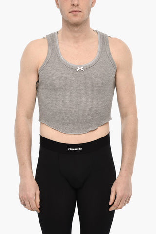 Top Crop Underwear inCotone con Fiocco