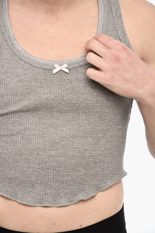 Top Crop Underwear inCotone con Fiocco