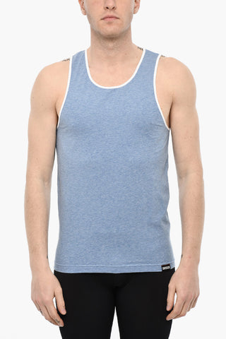 Cotton Underwear Tank Top With Contrasting Trim