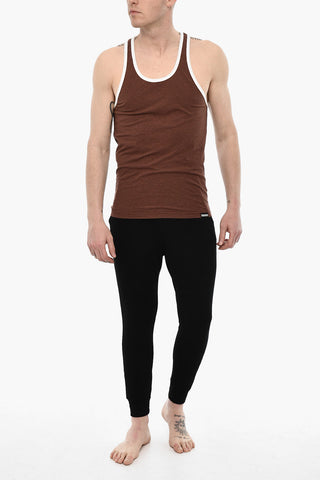 Cotton Underwear Tank Top With Contrasting Trim