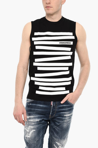 Two-Tone Crew-neck Tank Top
