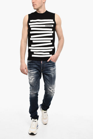 Two-Tone Crew-neck Tank Top
