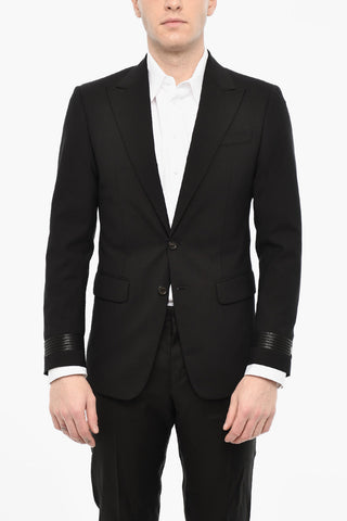 Blazer Monopetto In Lana Con Tasche Ad Aletta