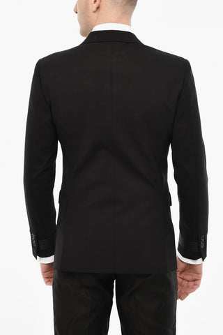 Blazer Monopetto In Lana Con Tasche Ad Aletta